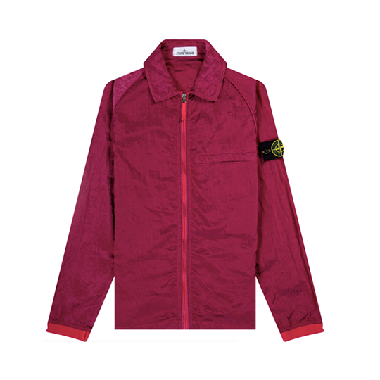 Stone island hotsell red nylon overshirt